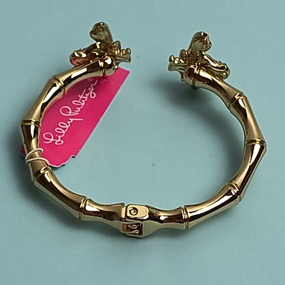 Lilly Pulitzer Bee-Utifull Bracelet Gold Metalli Casual Statement Party Cocktail - Picture 7 of 7